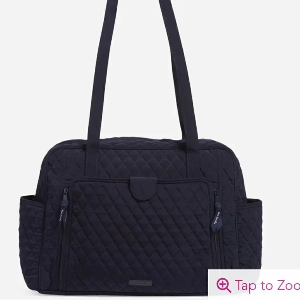 Vera Bradley Factory Style Baby Bag in Microfiber Classic Navy NWT